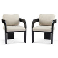 Dining Chairs With Pillow Back (Set of 2) - Beige / Black