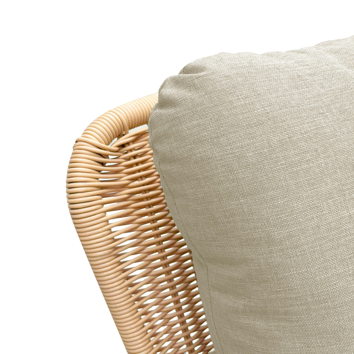 Contemporary Minimalist Wicker Rocking Chair With Soft Cushions