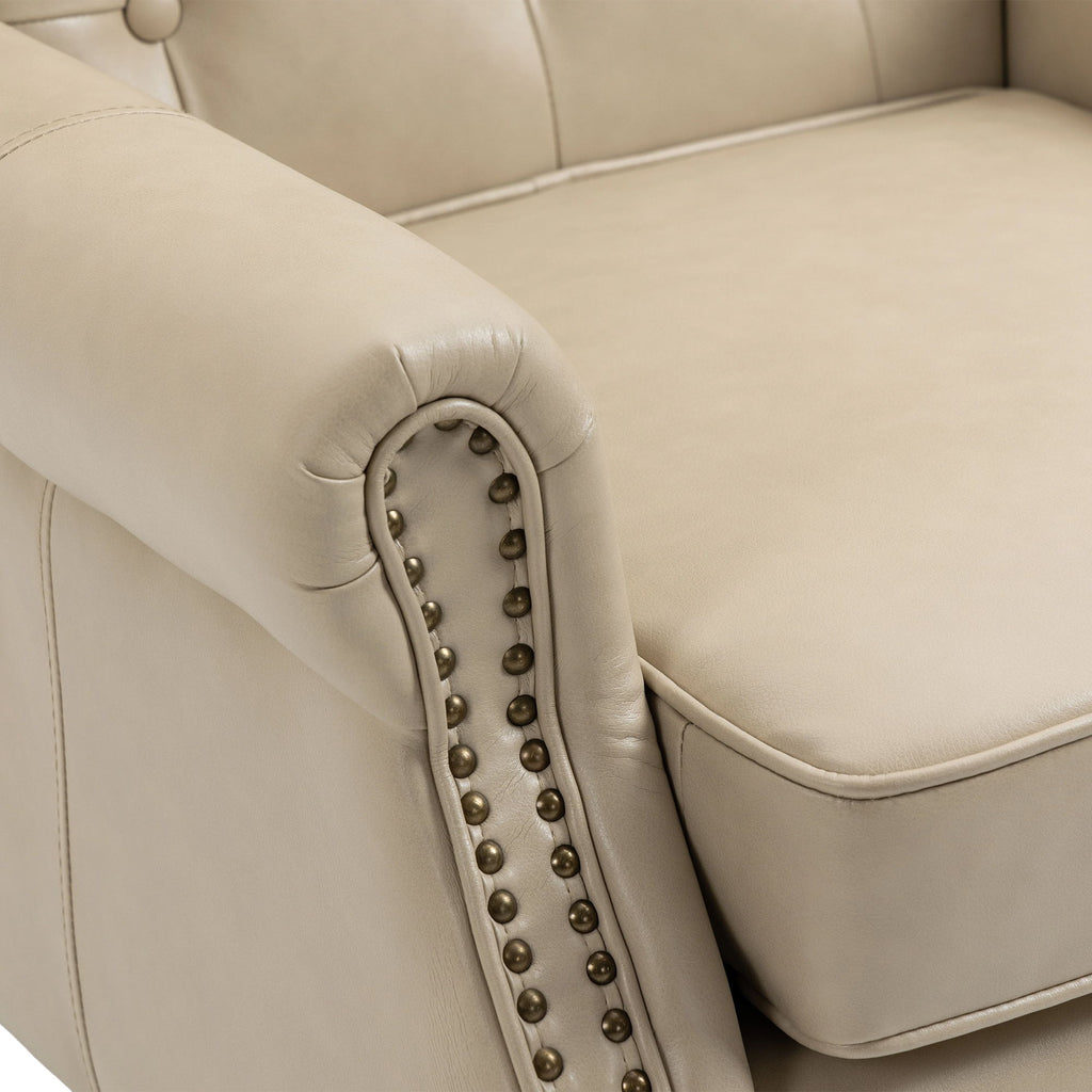 Modern Accent Armchair With Sturdy Wood Legs