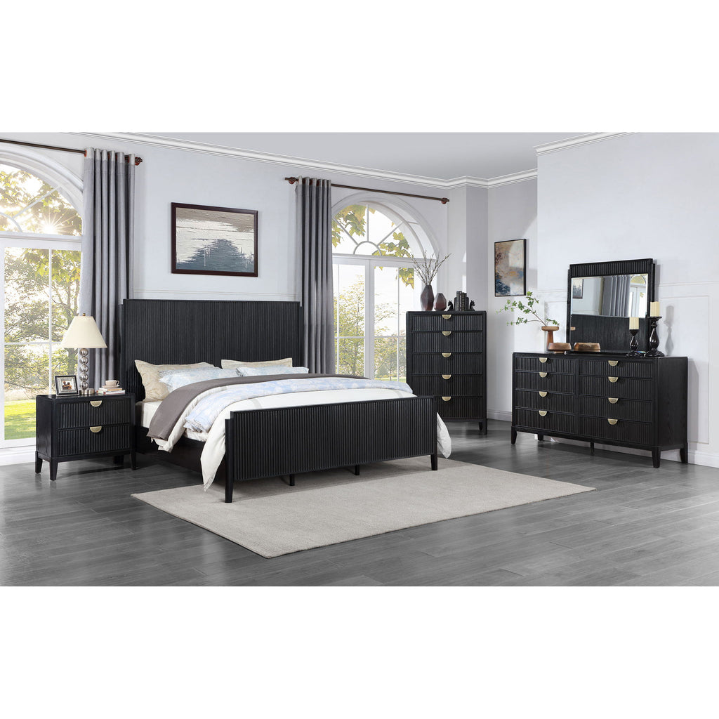 Ennis - 8 Drawer Dresser With Mirror - Black