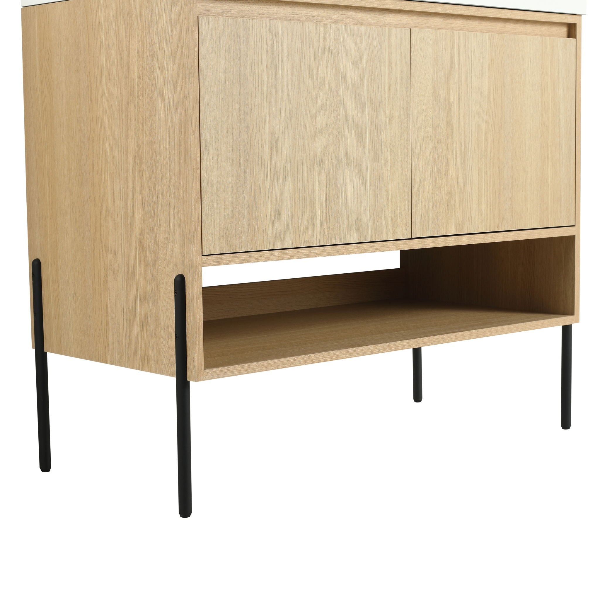Modern Bathroom Vanity Combo With Single Resin Sink And Storage Cabinet