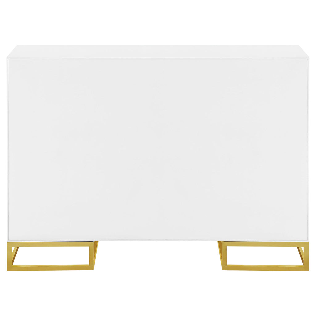 Synchrony - 2 Door Accent Cabinet With Art Deco Trim - White