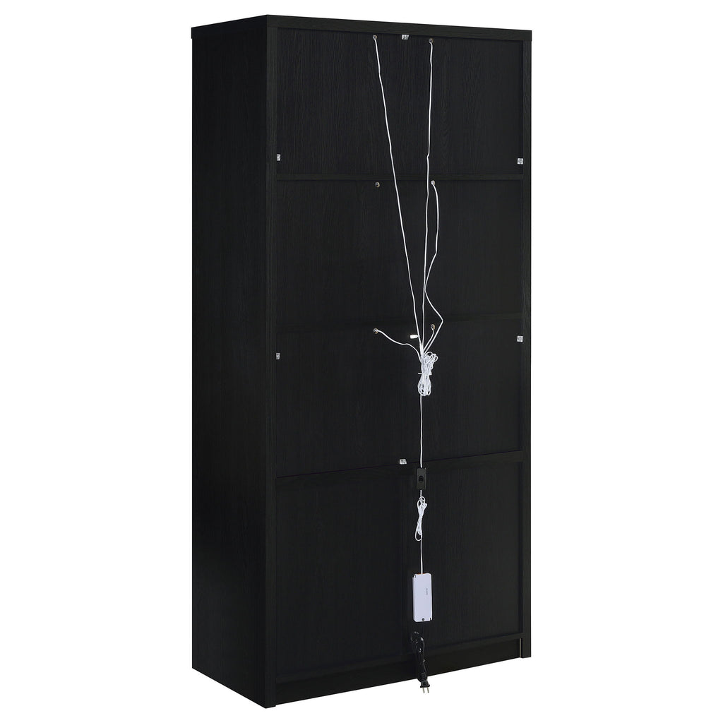 Shayne - 4 Door Display Cabinet With LED Lighting - Black