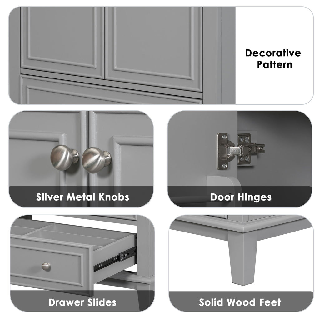Modern Bathroom Vanity With Sink Combo, Doors And Drawer
