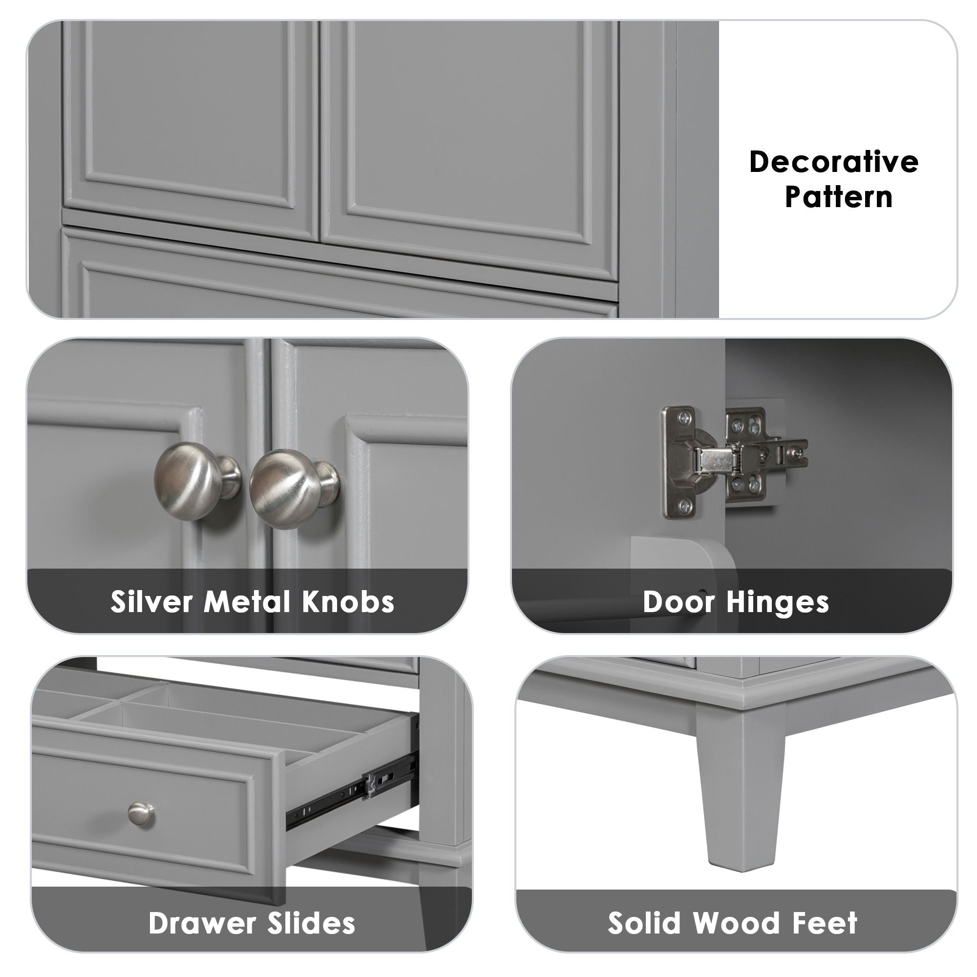 Modern Bathroom Vanity With Sink Combo, Doors And Drawer