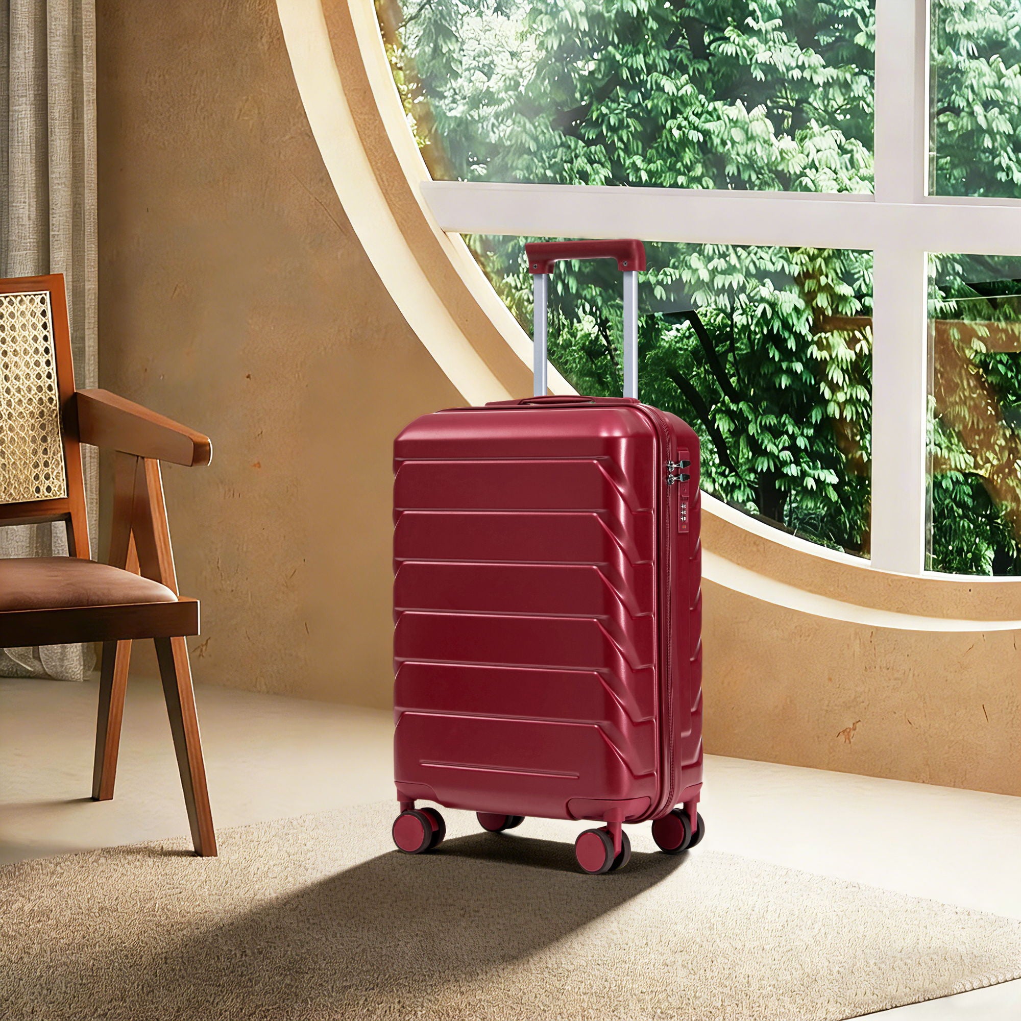 Hard Shell Travel Luggage With Scratch Resistant Surface