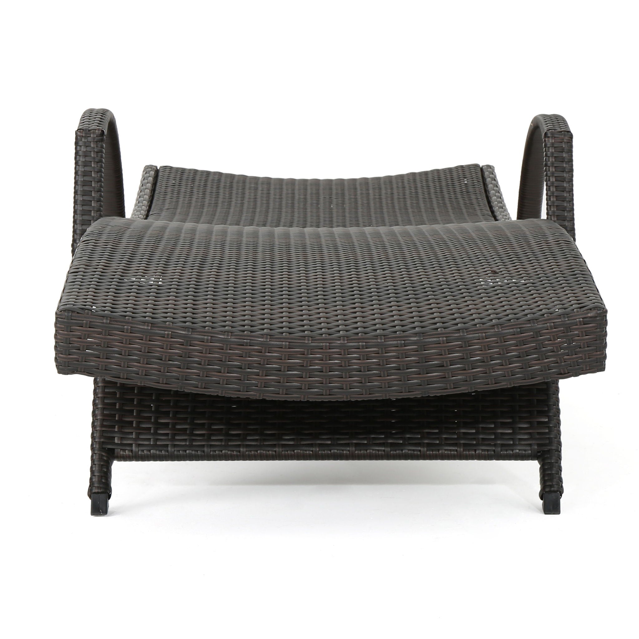Salem - Contemporary Wicker Chaise Lounge With Arm, Weather Resistant