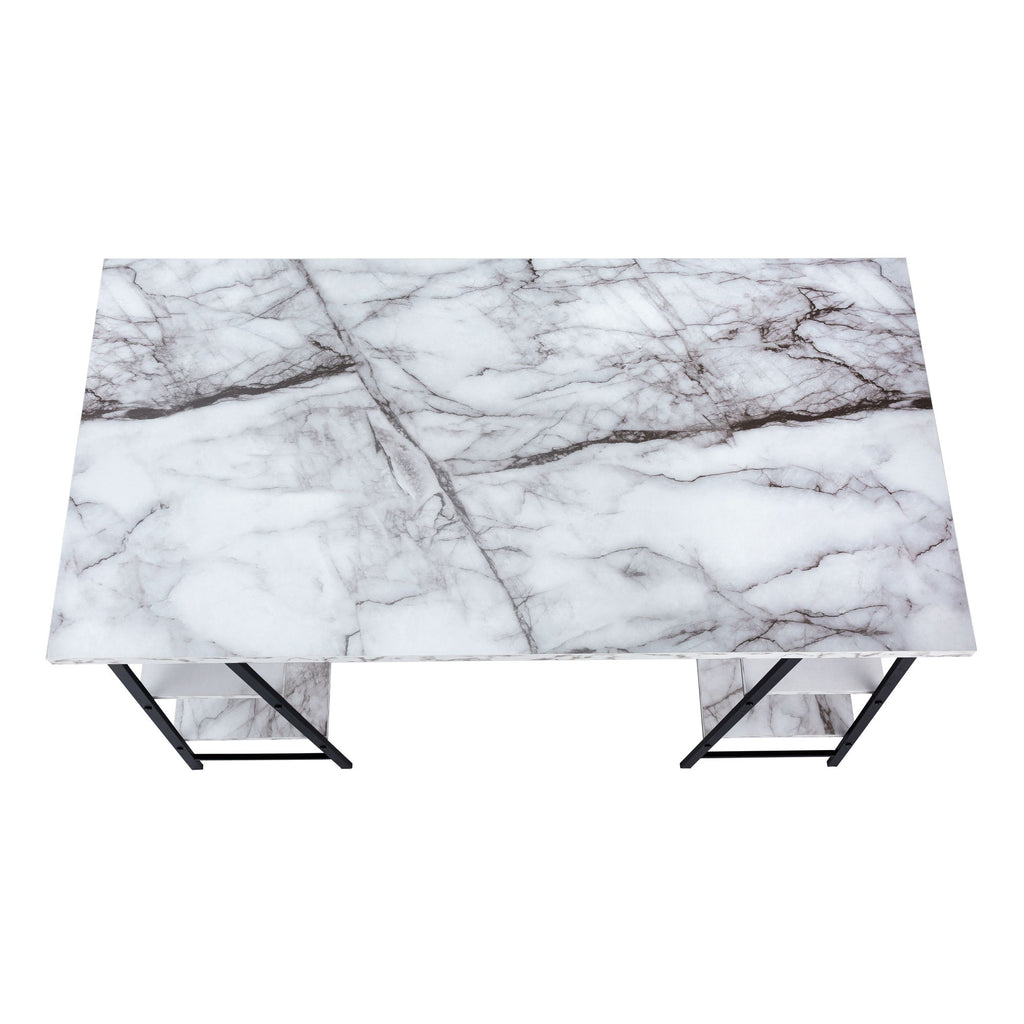Computer Desk For Home Office, Laptop, Storage Shelves, Contemporary Versatile Placement - White