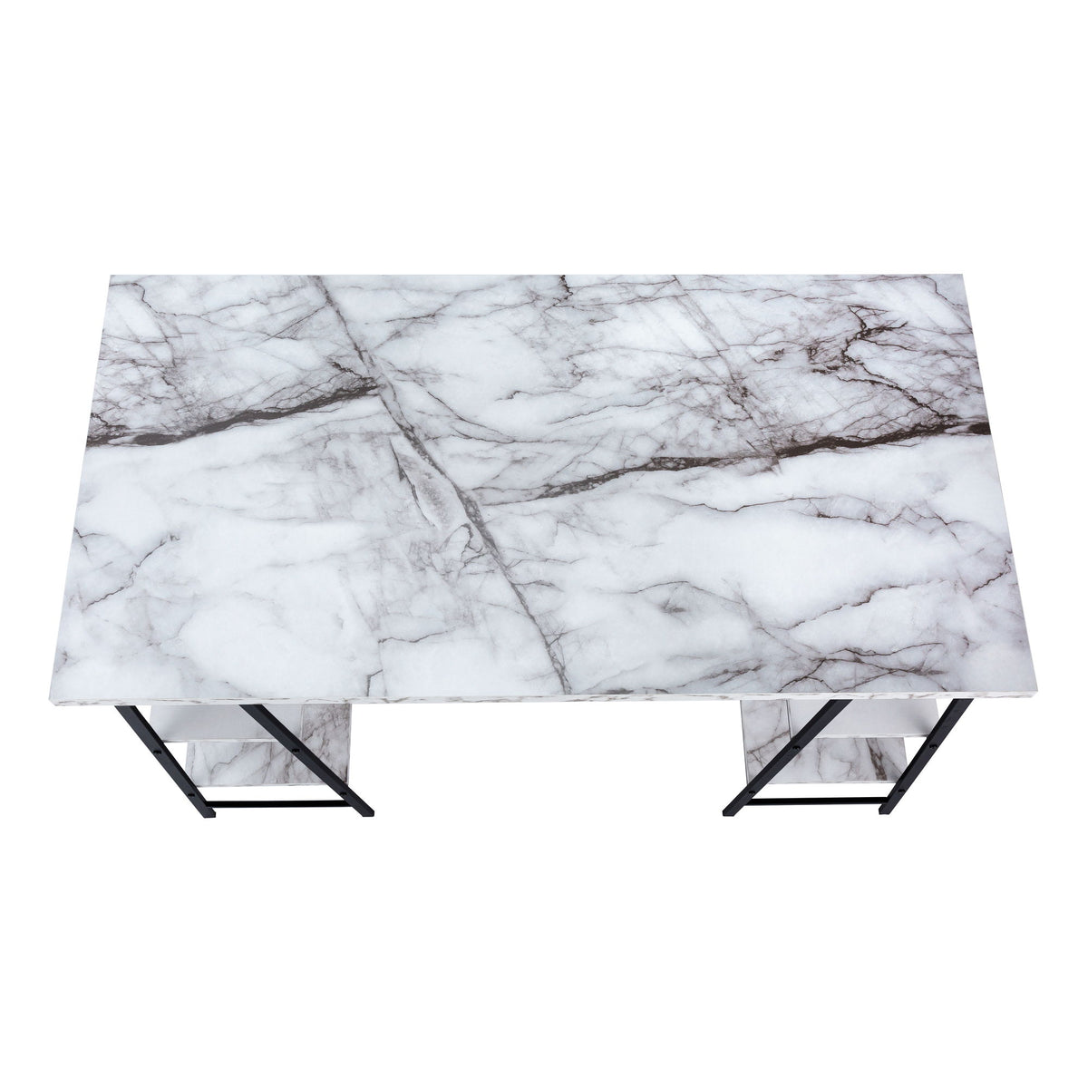 Computer Desk For Home Office, Laptop, Storage Shelves, Contemporary Versatile Placement - White