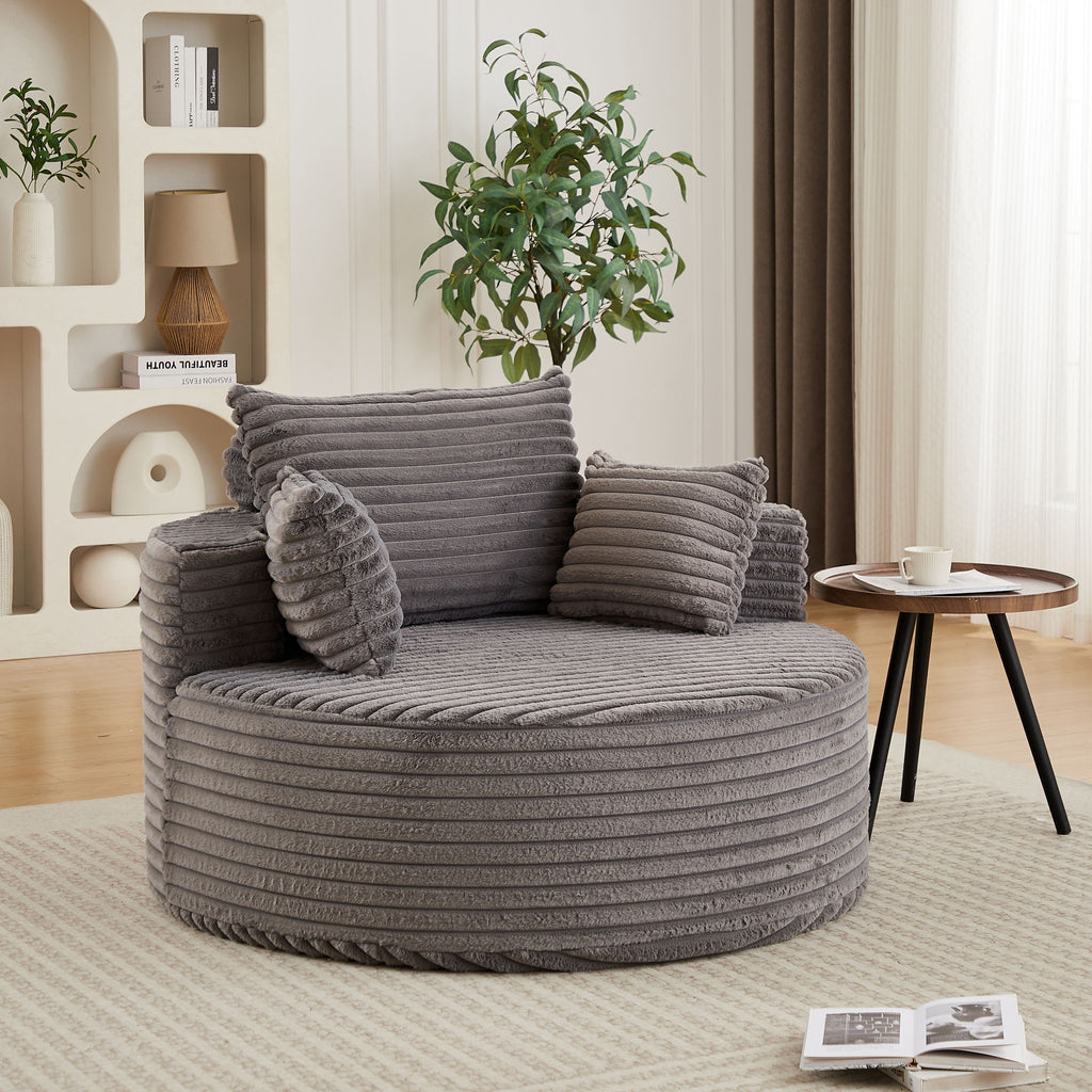 Modern Single Sofa With Backrest Pillow For Living Room
