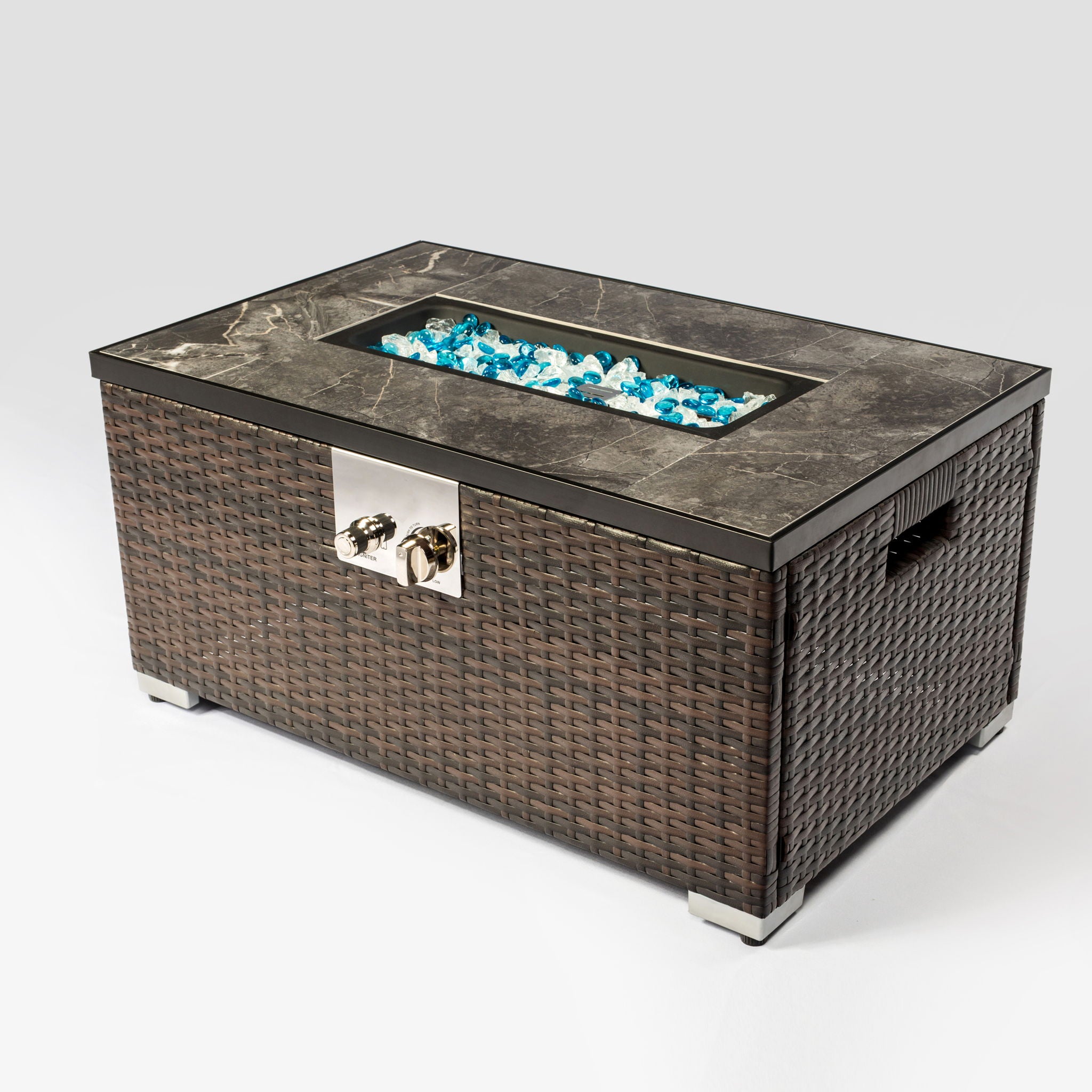 Outdoor Propane Fire Pit Table - Brown