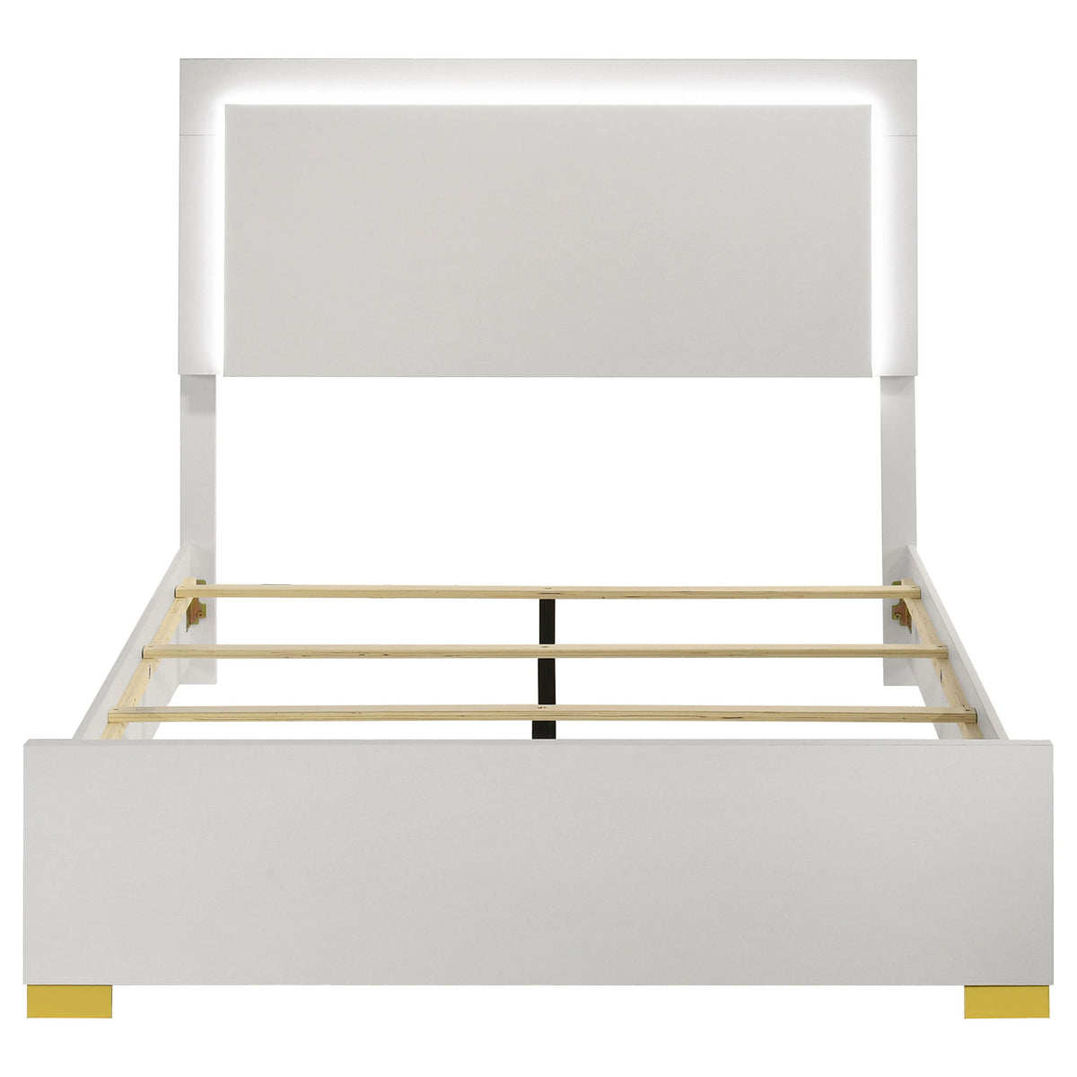 Full LED Panel Bed With Touch Activated Lighting - White