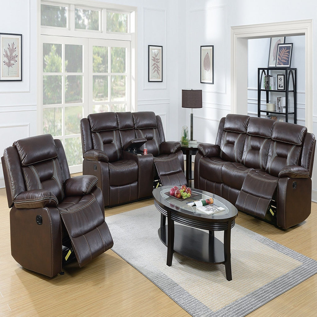 Modern Reclining Sofa With Pillow Arms And Headrest