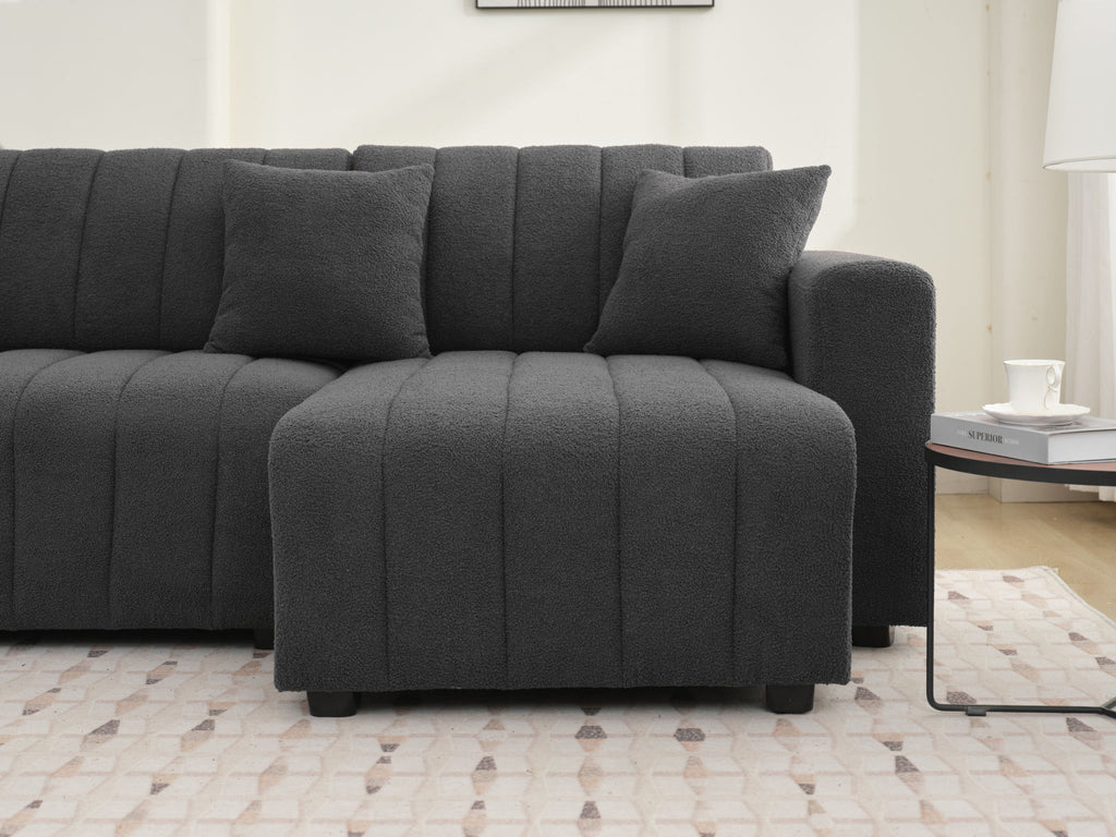 Jessica - Lamb Wool Sectional Sofa With Chaise