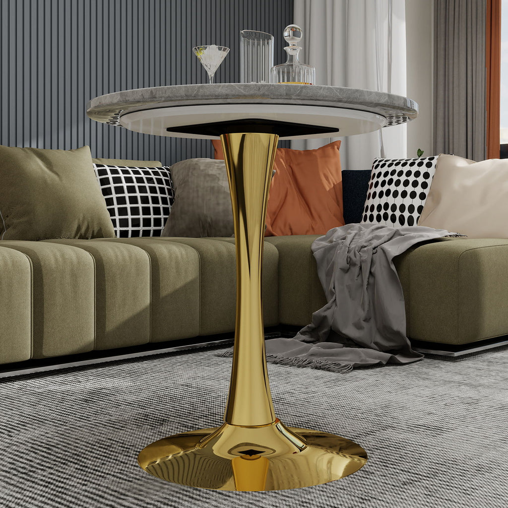 Coffee Table With Round Top For Living Rooms - Golden