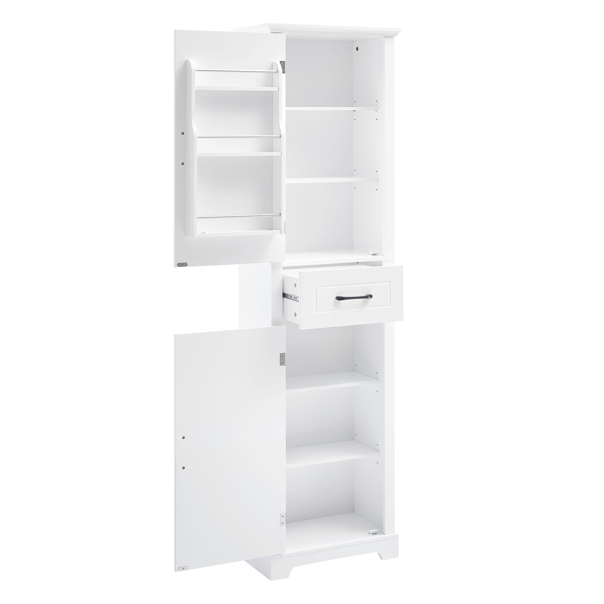 Tall Freestanding Bathroom Storage Cabinet With 2 Doors And Adjustable Shelves