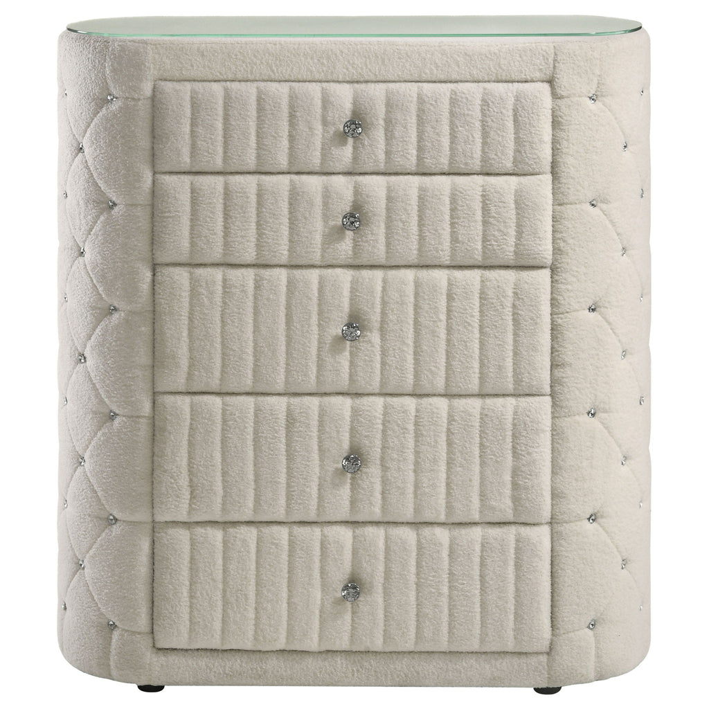 Santiago - 5 Drawer Chest Of Drawers - Ivory