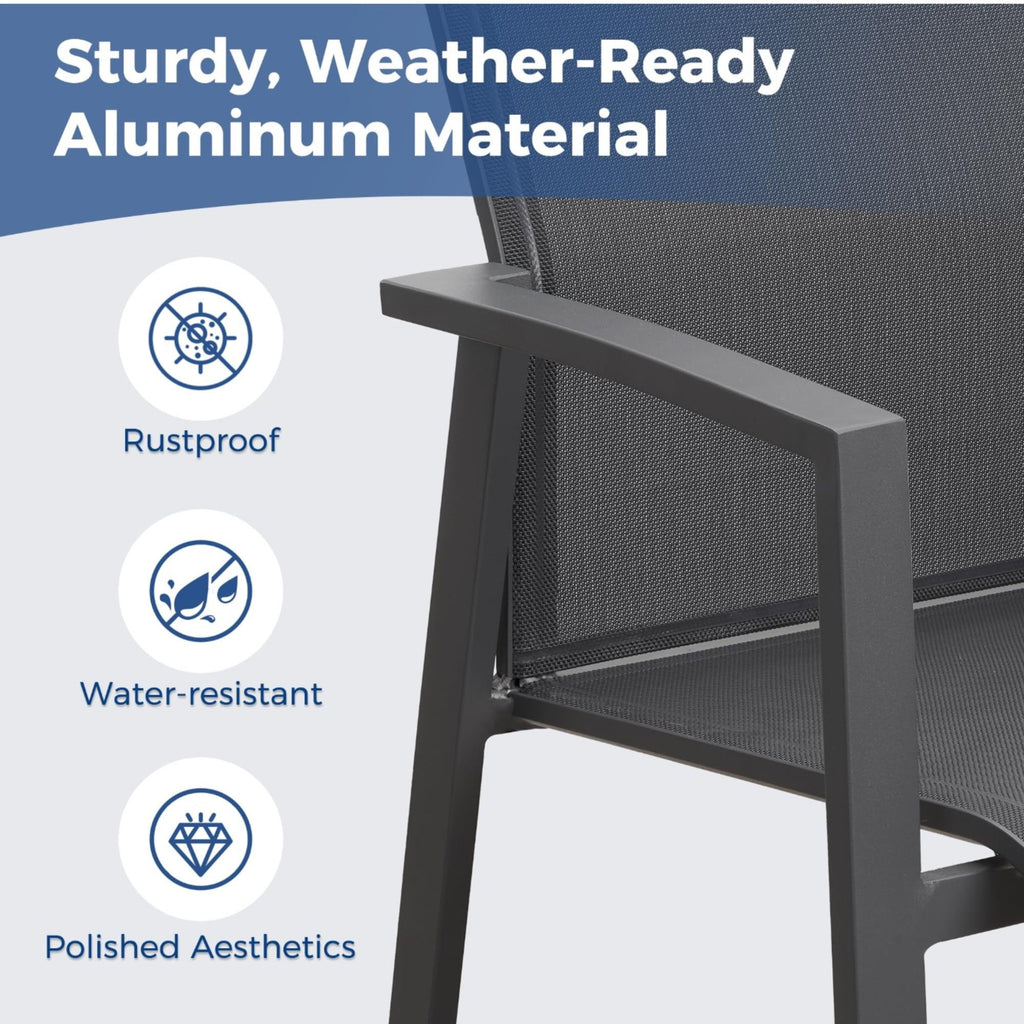 Patio Stackable Dining Chairs (Set of 4)