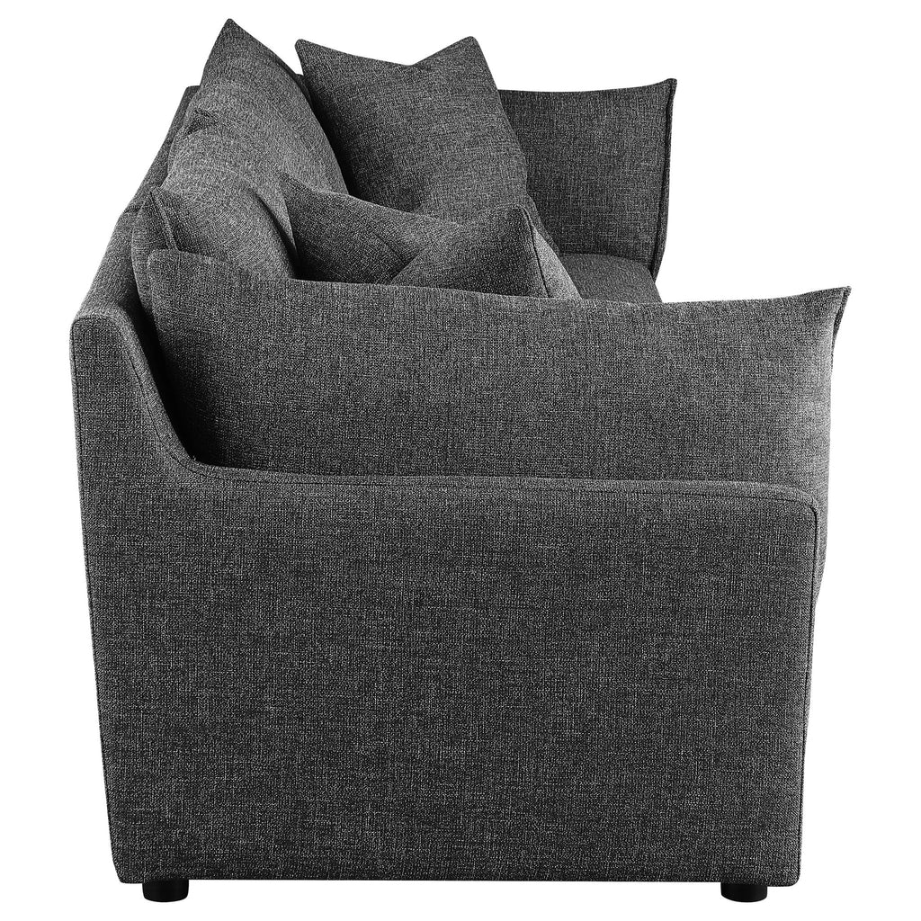 Tomasina - Modular Sofa With Cushions And Padded Arms - Black