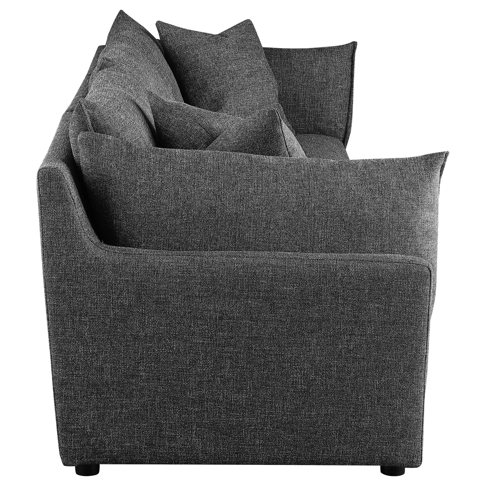 Tomasina - Modular Sofa With Cushions And Padded Arms - Black