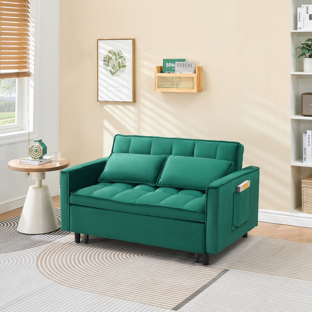 Sofa Bed With Pockets, 3 In 1 Convertible For Living Room