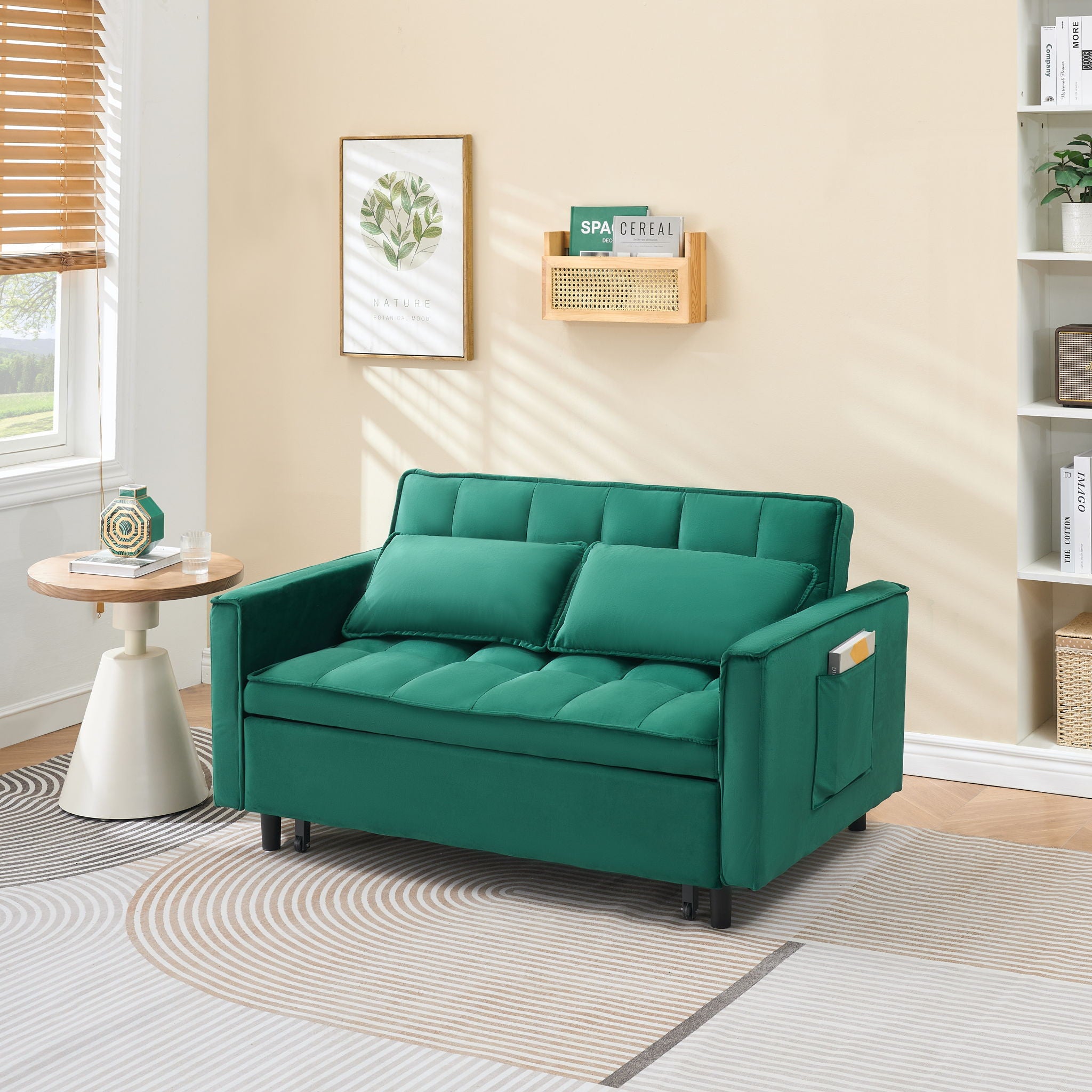 Sofa Bed With Pockets, 3 In 1 Convertible For Living Room