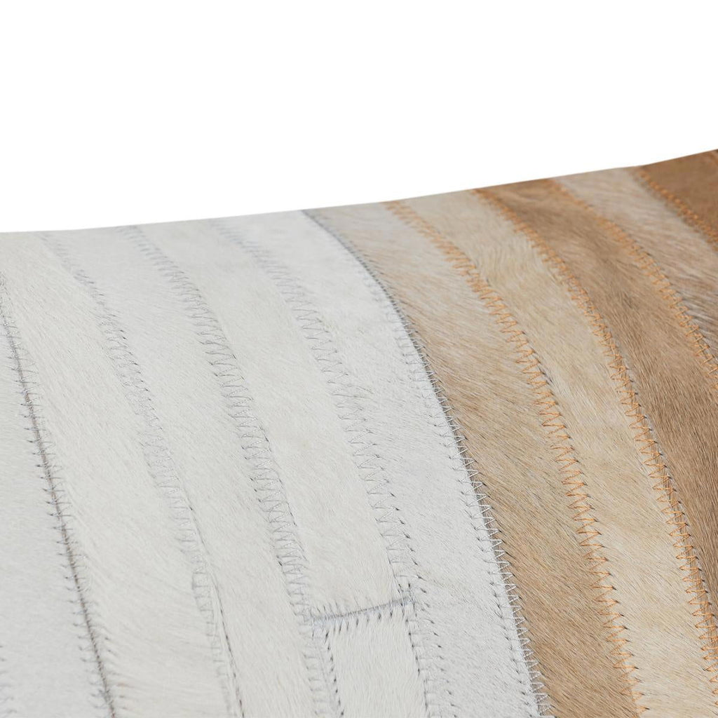 Meru - 20" x 20" Hide Pillow - Tan Multi