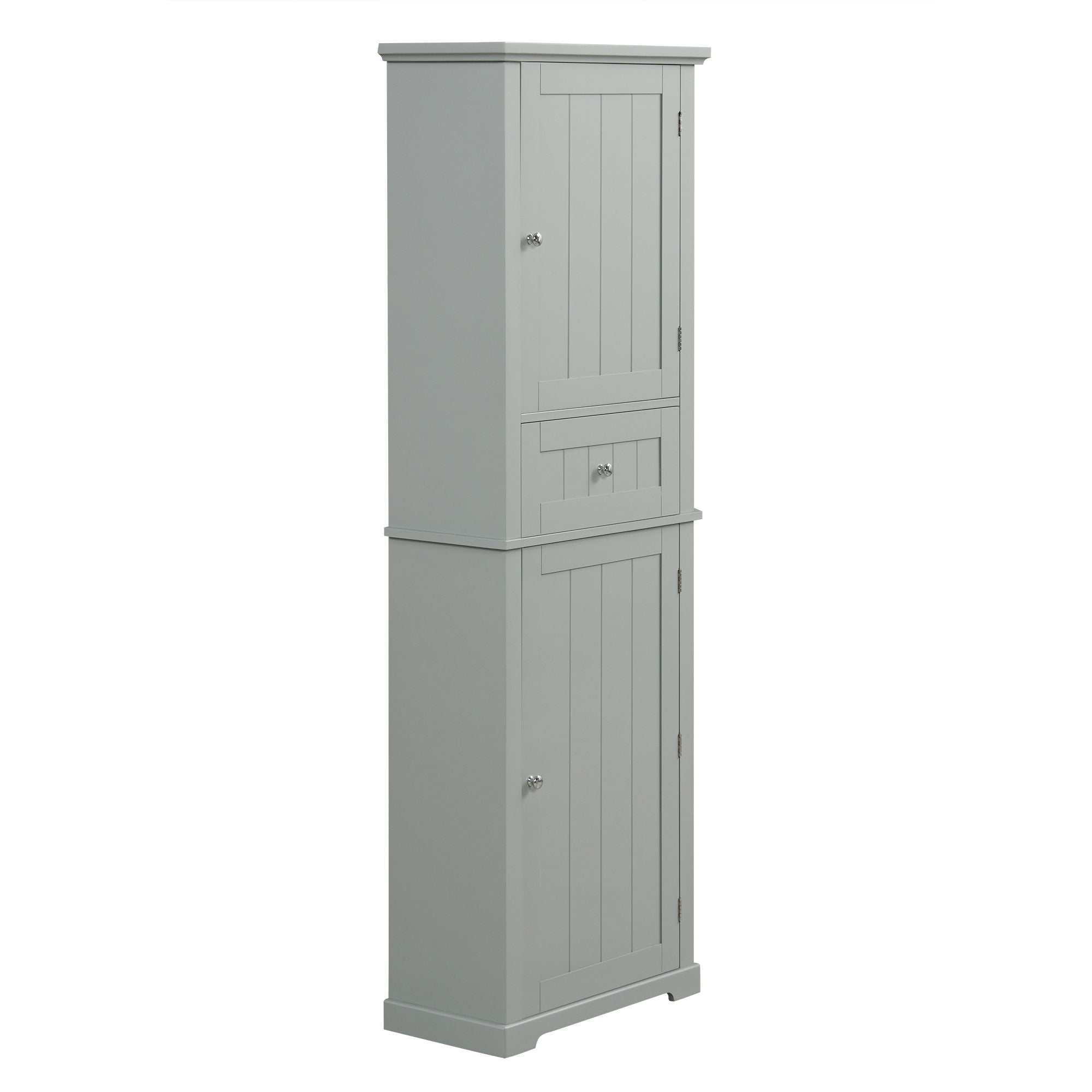 Tall Freestanding Bathroom Storage Cabinet With Drawer And Adjustable Shelf