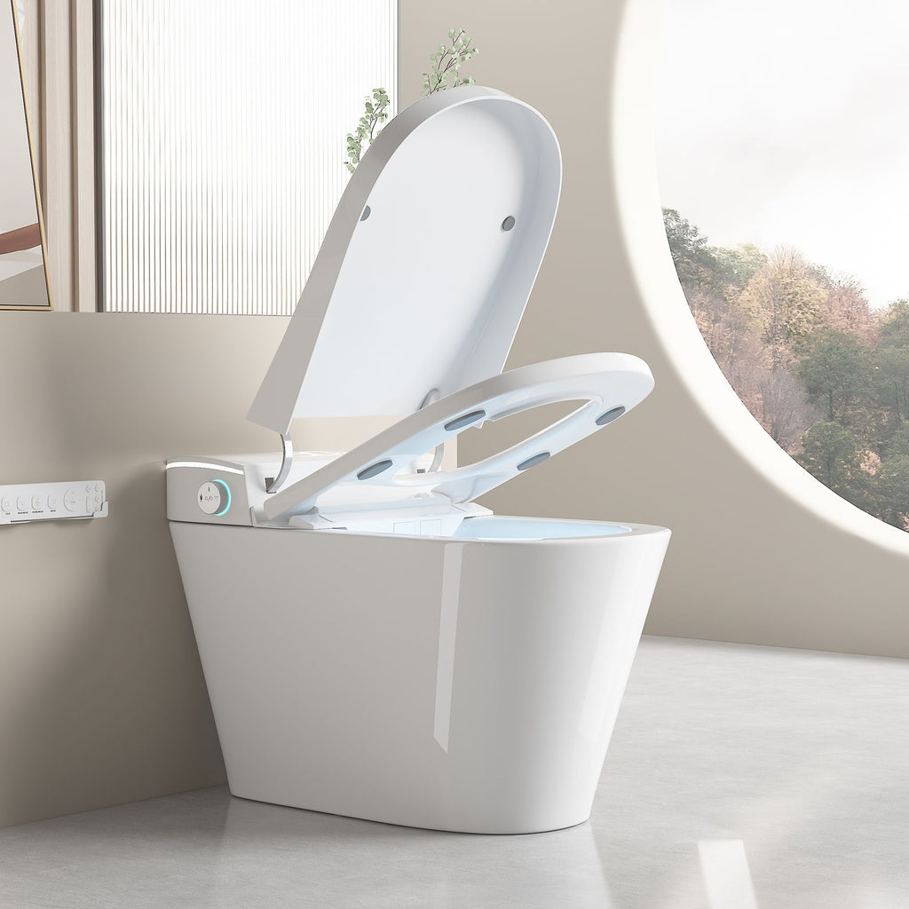 Smart Bidet Toilet With Auto Open / Close Seat, Warm Water Wash, Heated Seat, And Wireless Remote Control