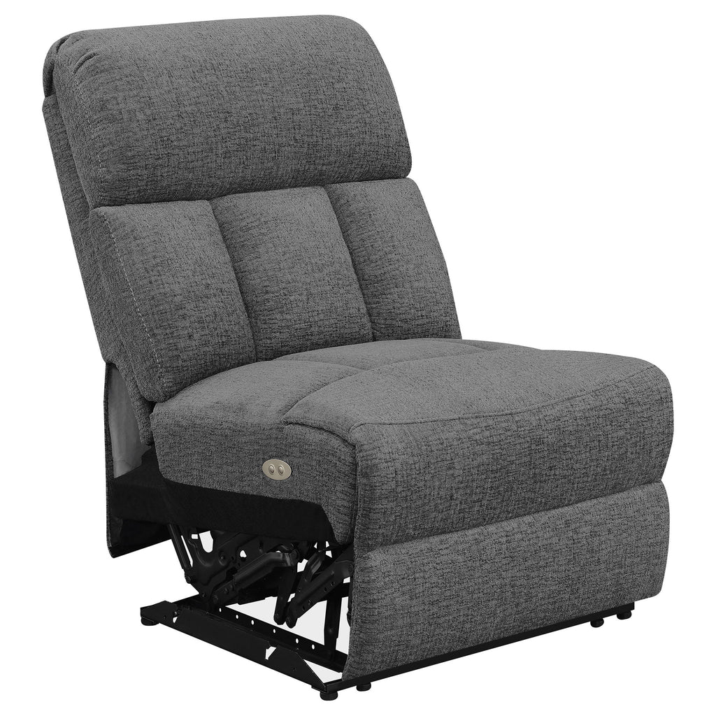 Divine - 5 Piece Power Reclining Home Theater Seating Set With Memory Foam Cushions And Storage Consoles