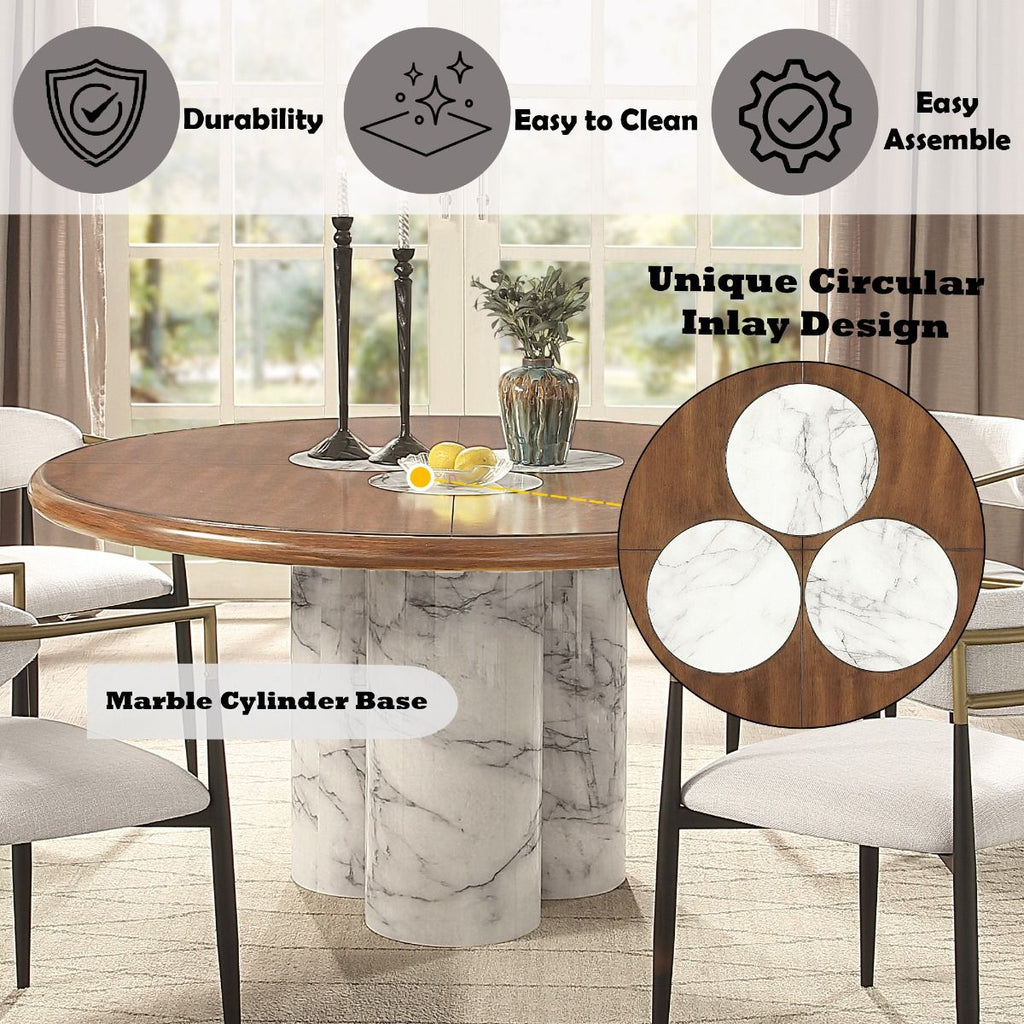 Harvey - Round Dining Table - Brown