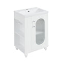 Modern Bathroom Vanity With Sink, Adjustable 2 Tier Shelf