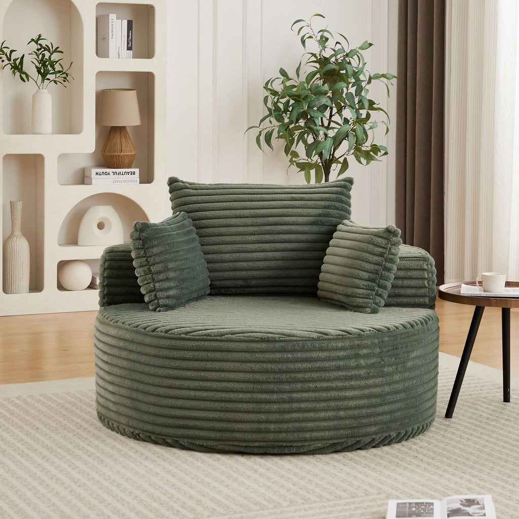 Modern Single Sofa With Backrest Pillow For Living Room
