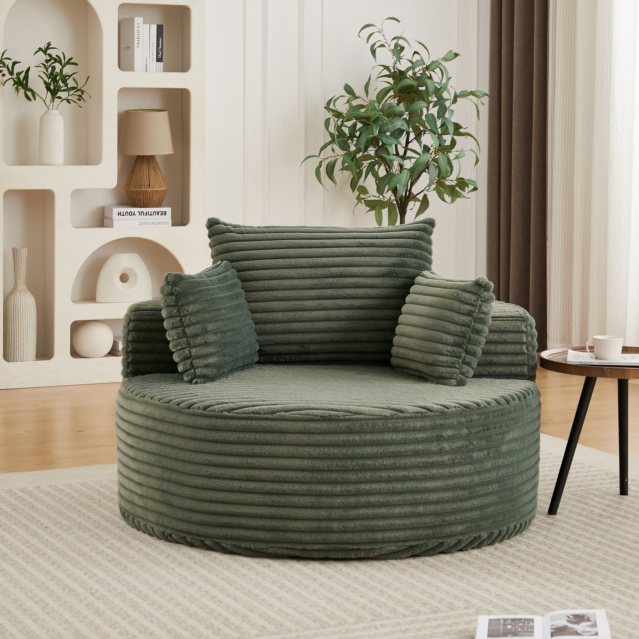 Modern Single Sofa With Backrest Pillow For Living Room
