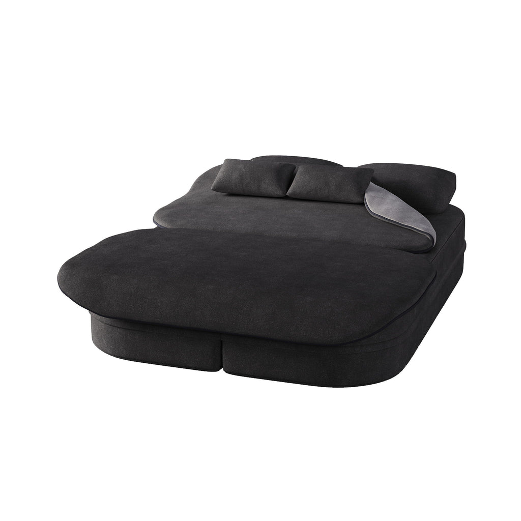 2 In 1 Foldable Sofa Bed With Multi Functional Blanket, Floor Lounge Sofa