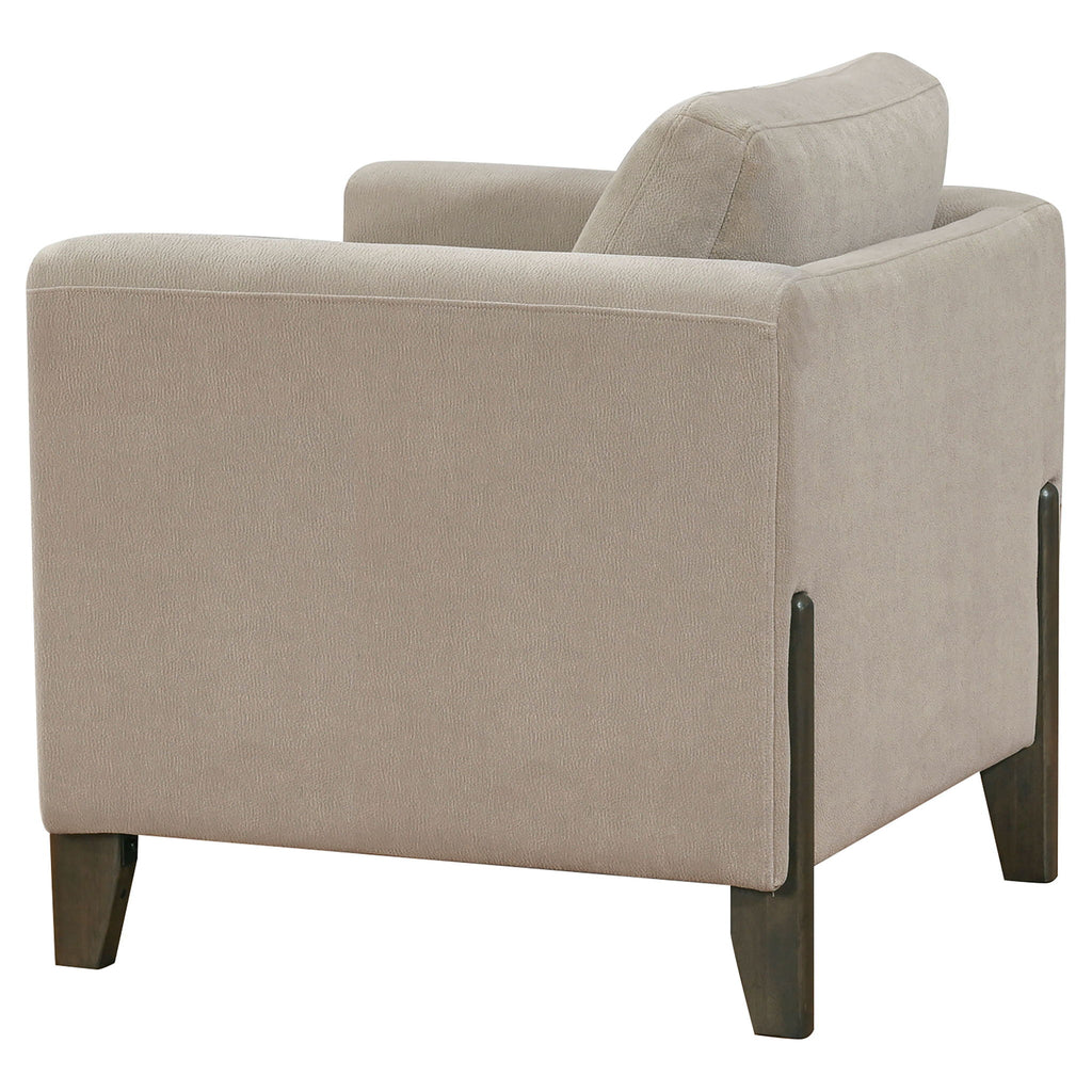 Fisher - Upholstered Panel Arm Accent Chair - Taupe