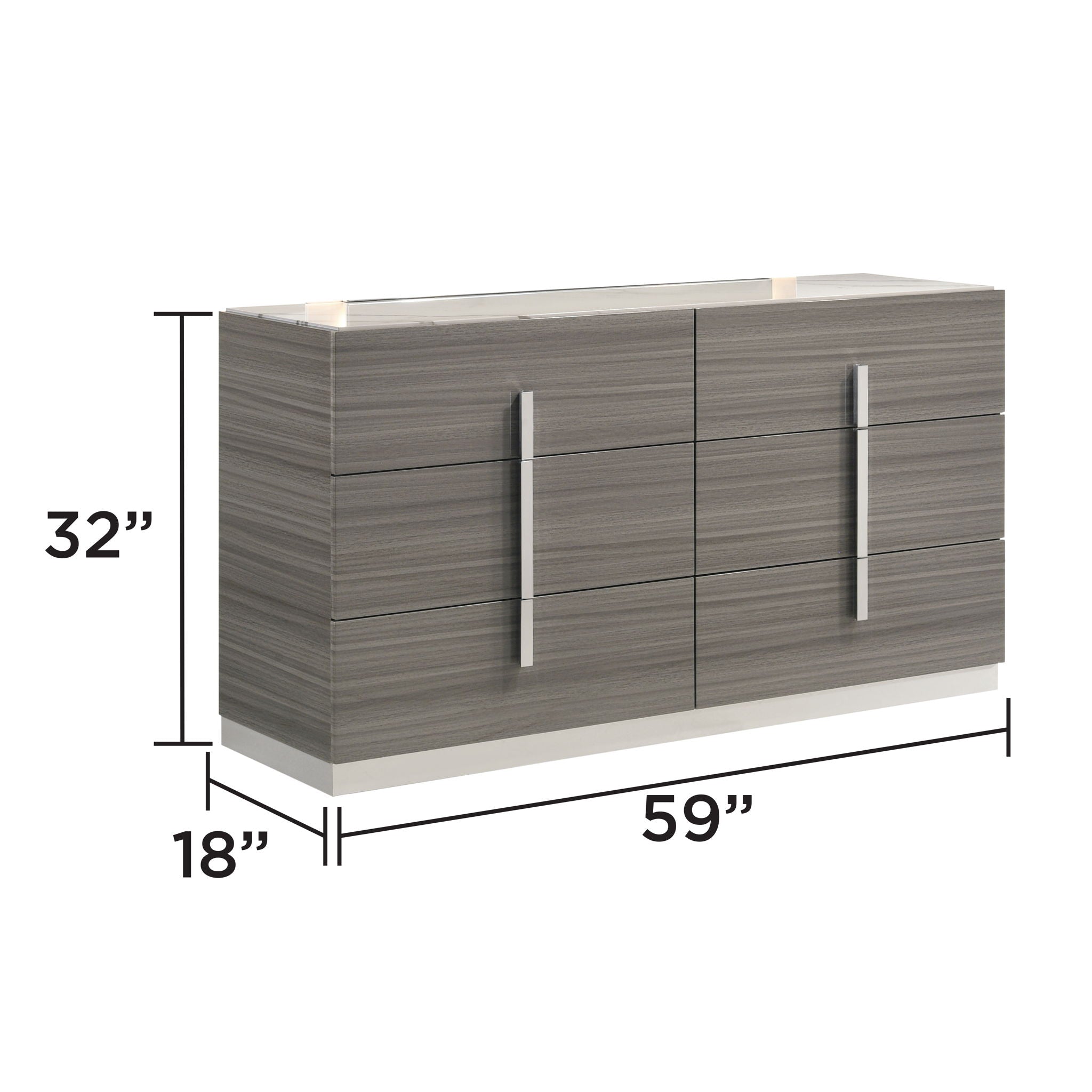 Altima - 6 Drawer Dresser (Mirror Not Included) - Gray