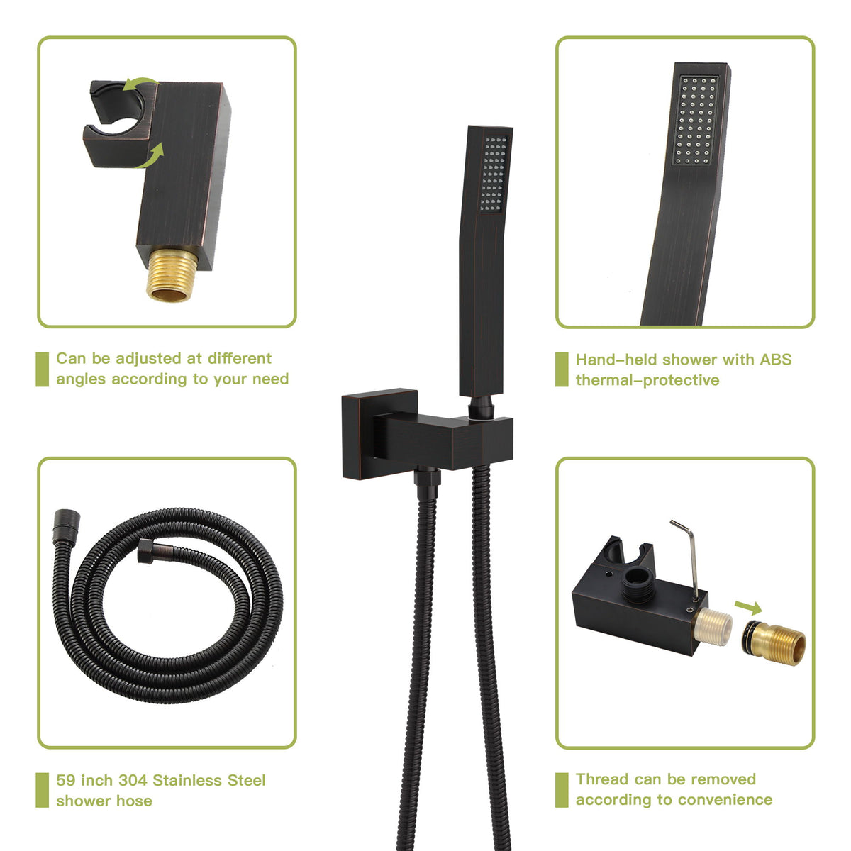 Dual Shower Head System With 12" Wall Mounted Square Rain Shower And Rough In Valve