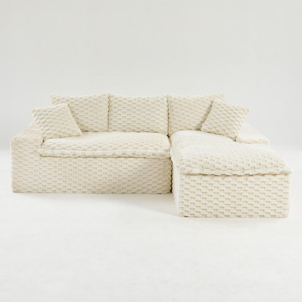 Modular Sofa, Convertible Twin Seat With Chaise Lounge
