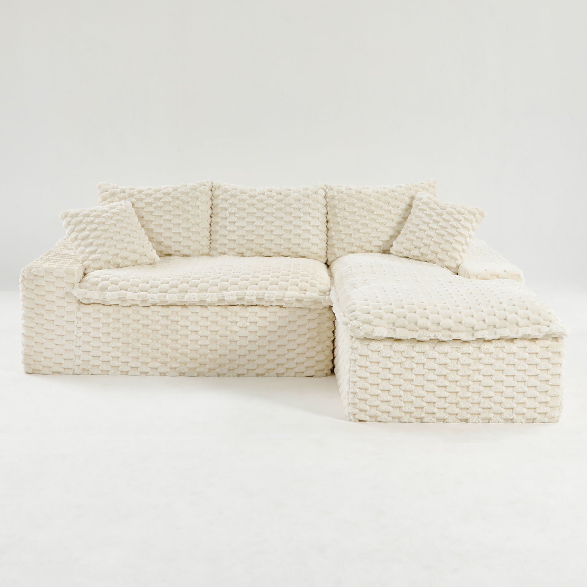 Modular Sofa, Convertible Twin Seat With Chaise Lounge