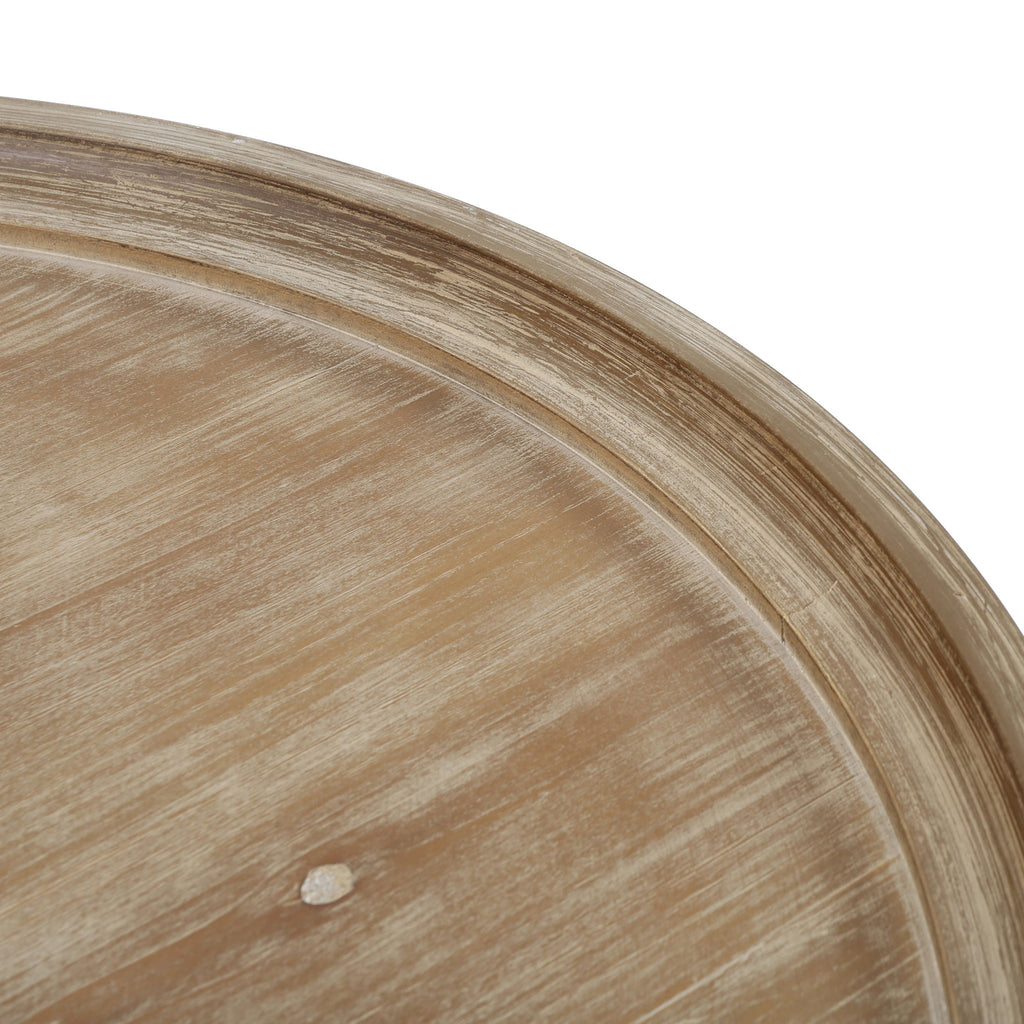Elegant Coffee Table With Rimmed Top And Curved Design