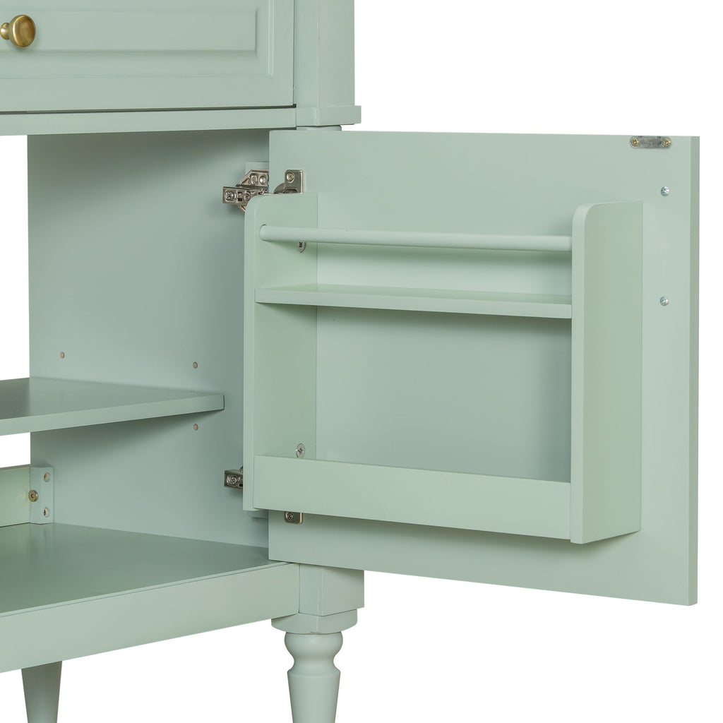 Freestanding Bathroom Vanity With Sink, Adjustable Shelf, Flip Drawer