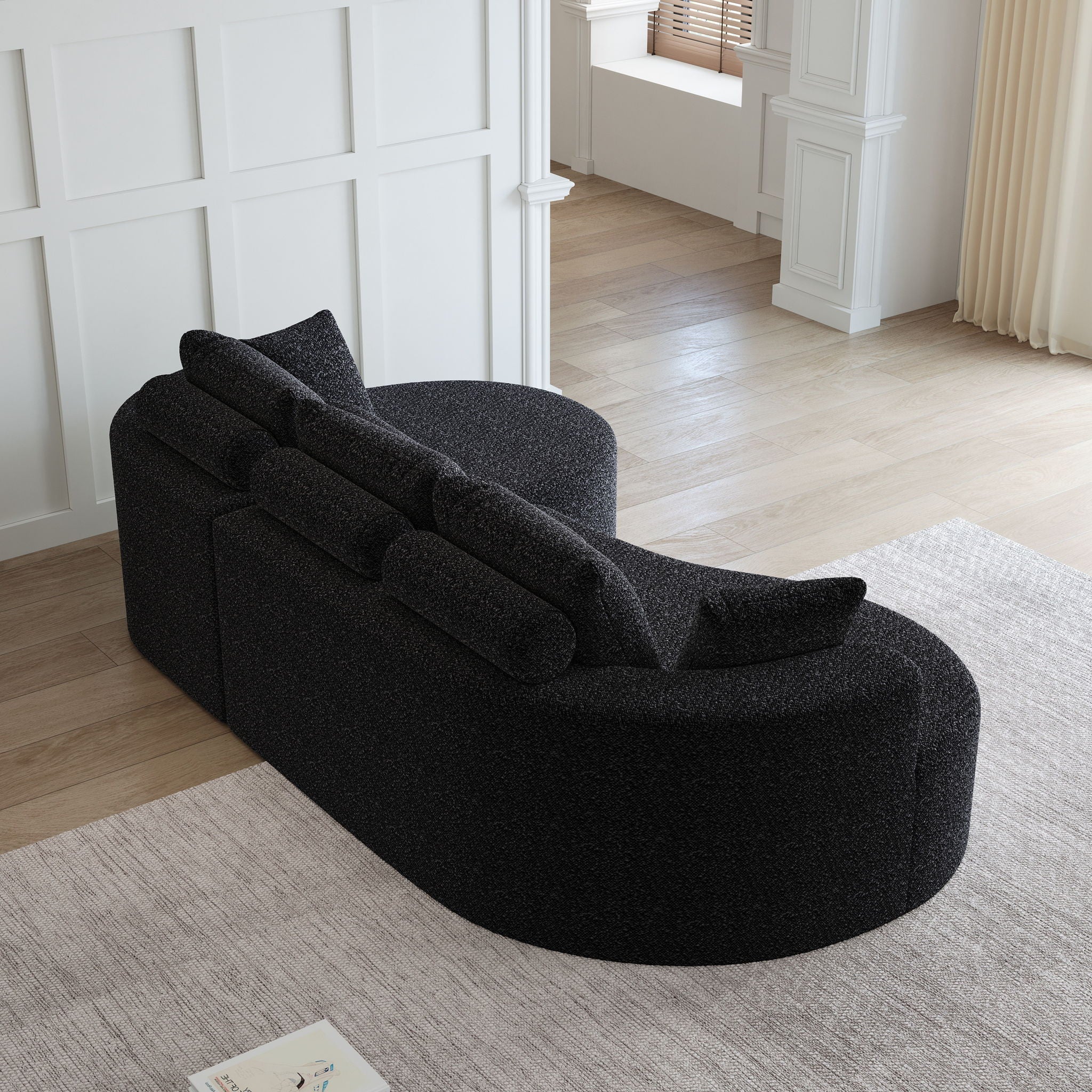 Curved Oversized Sectional Sofa With Extra Deep Seat