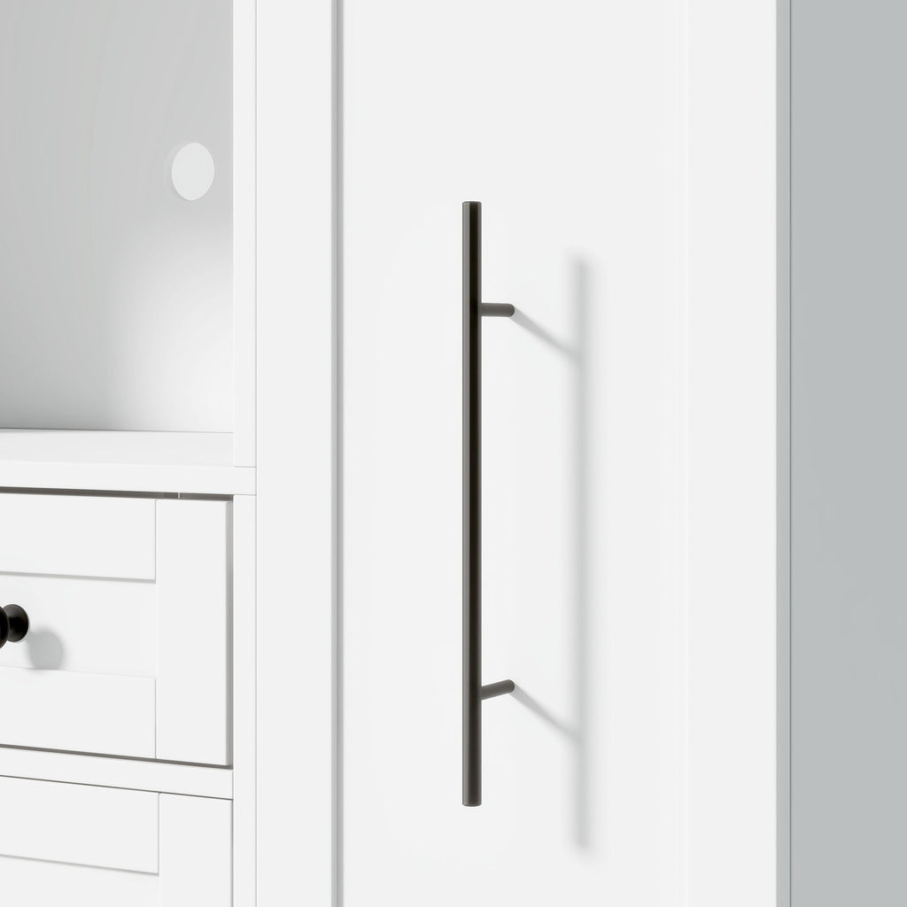 Large Kitchen Pantry Storage Cabinet Cupboard With Pull Out Side Cabinet