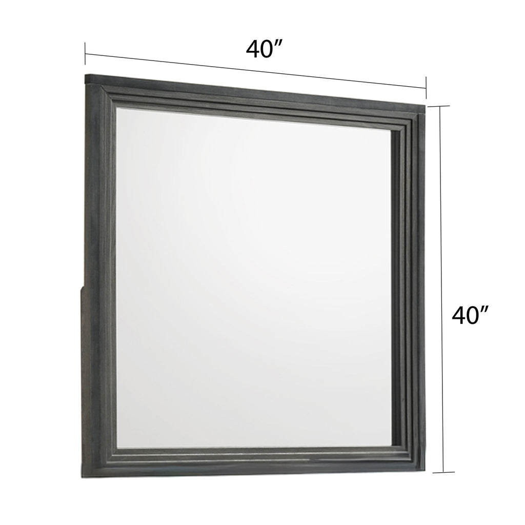 Colorado - Square Mirror (Dresser Not Included) - Charcoal