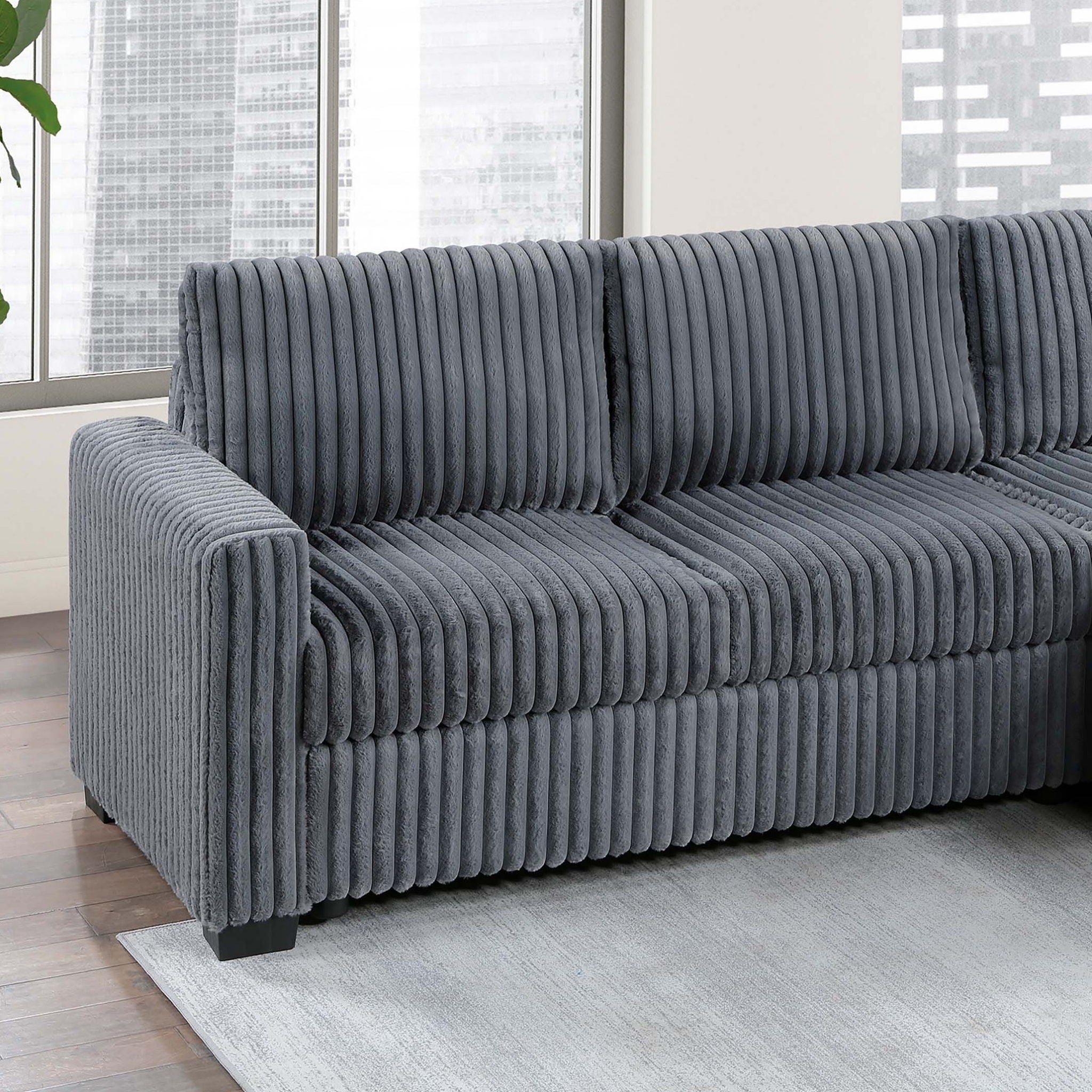 2 Piece Sectional Sofa With Right Arm Chaise And Left Arm Sofa - Dark Gray