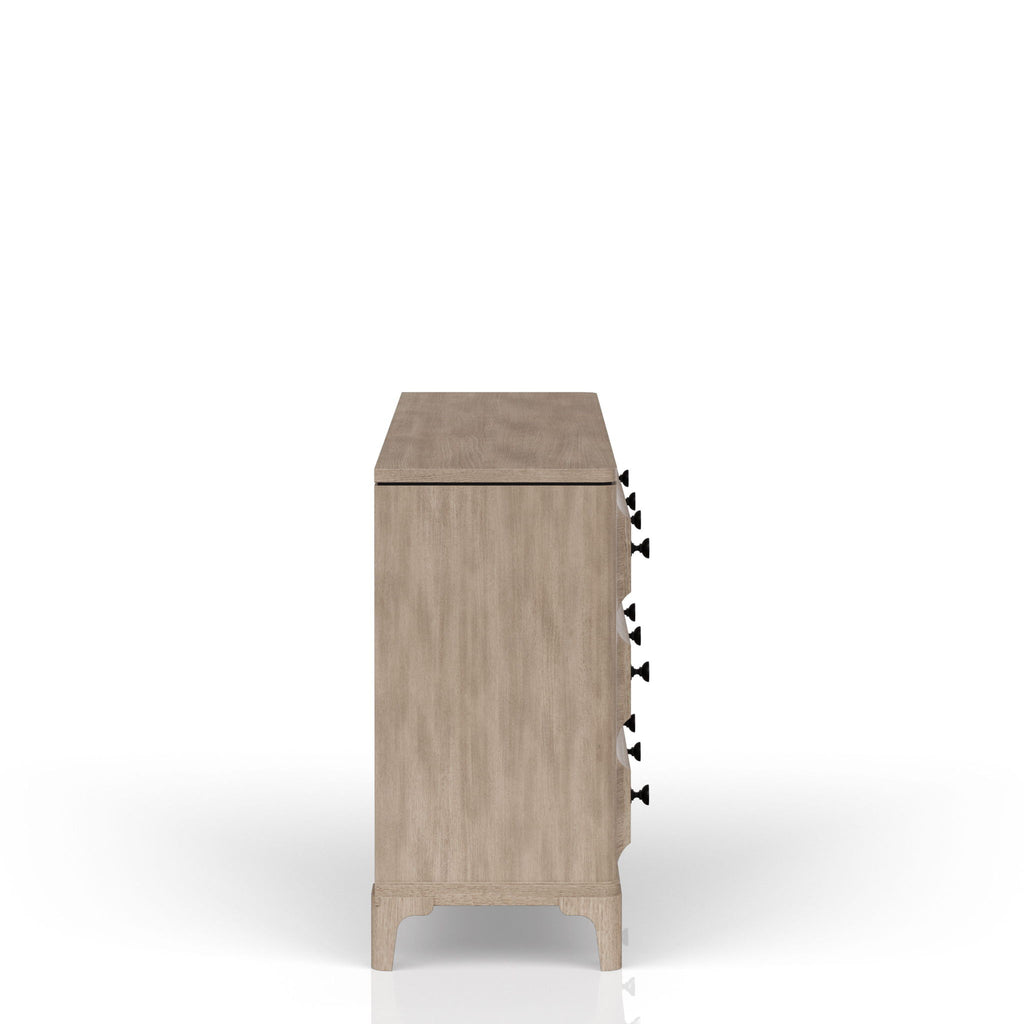 Queen Canopy Bedroom Set With A 2 Drawer Nightstand A Dresser With Poster Mirror And A Door Chest - Sand