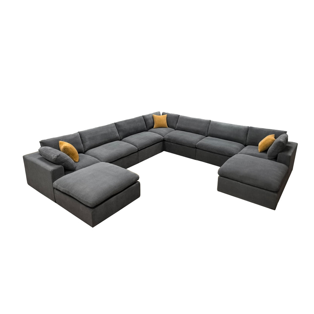 Custom Configuration Modular Sectional & Toss Pillows