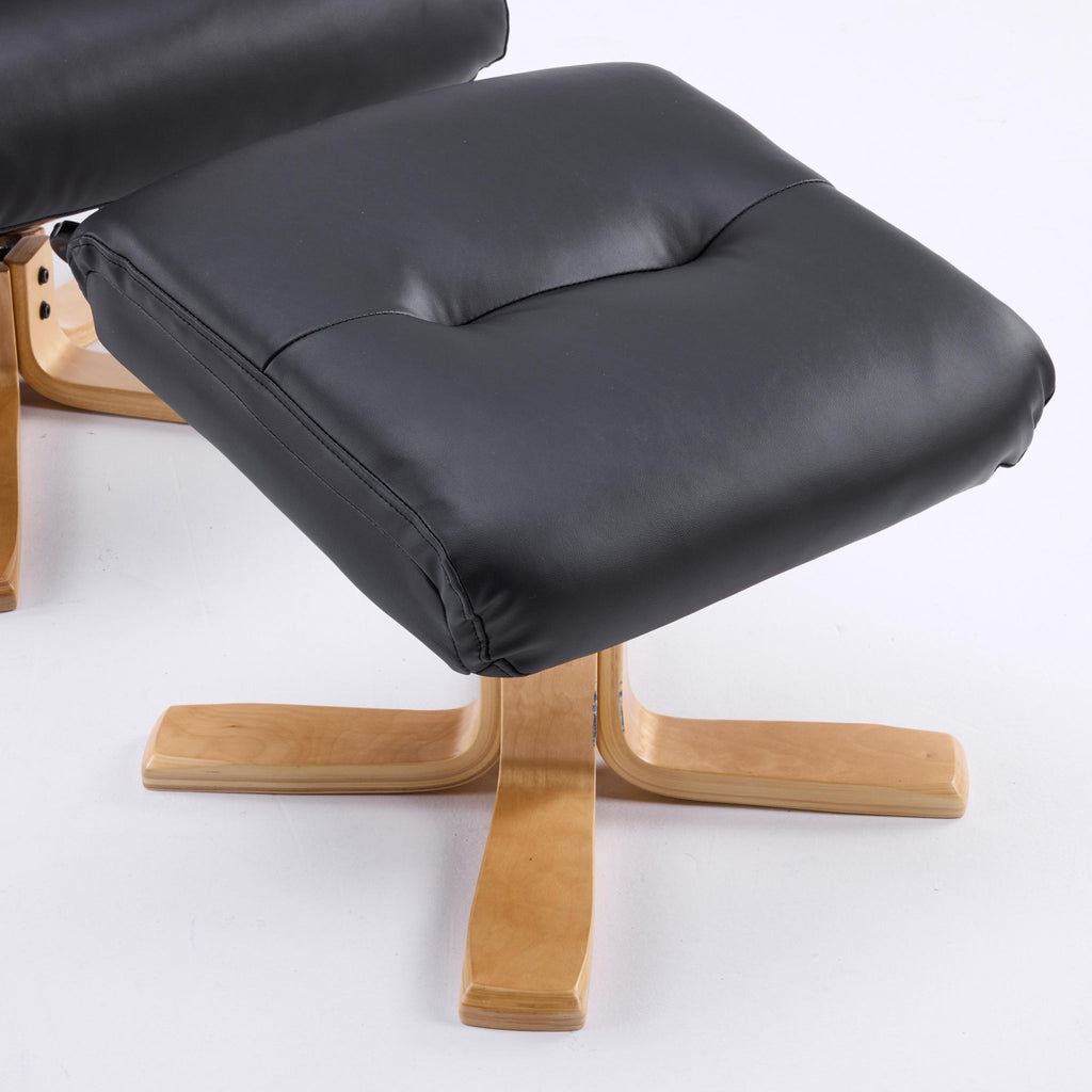 Upholstered Heated Massage 360° Swivel Accent Chair With Ottoman