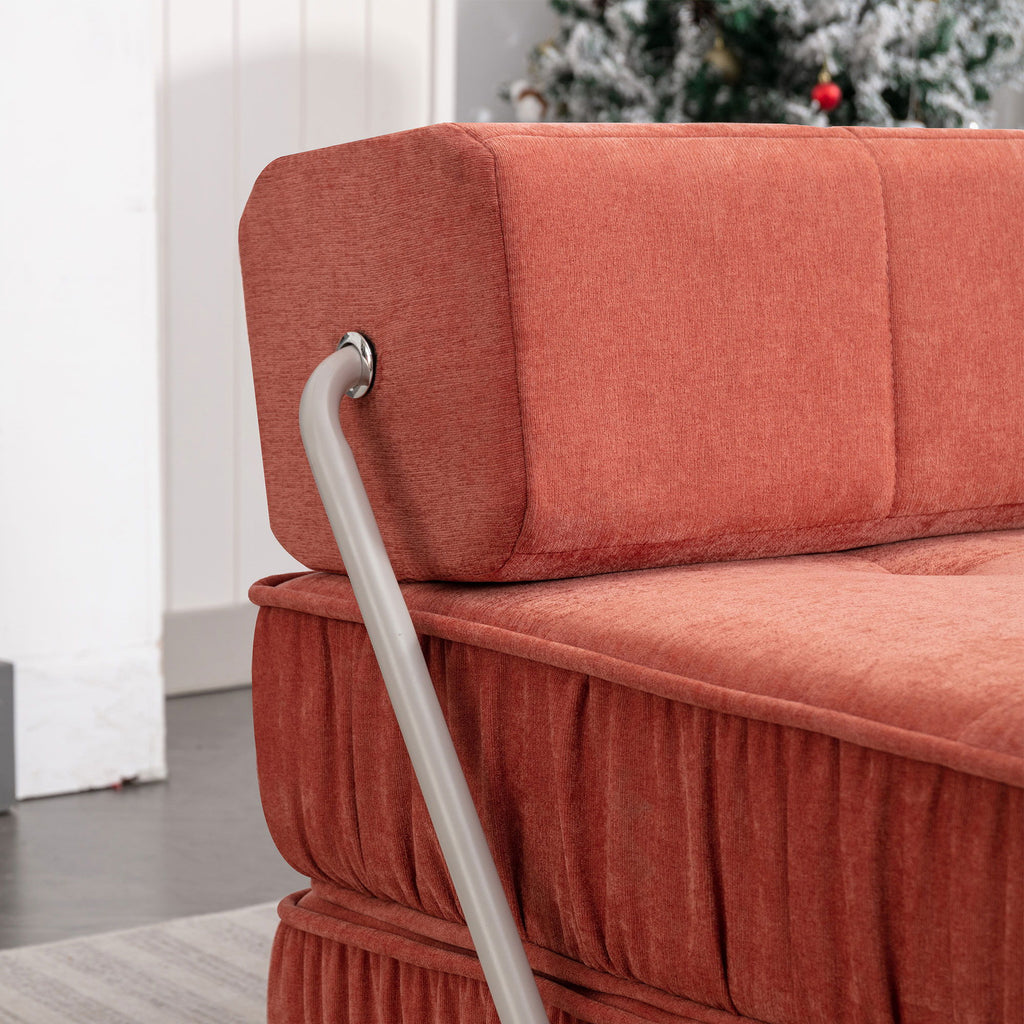 Folding Sofa With Removable Back Cushion, Convertible Futon Sleeper Chair